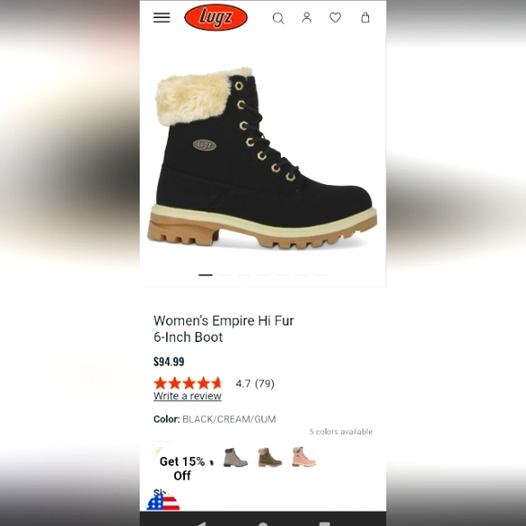 Lugz Empire Hi Fur 6-Inch Boot White Size 9 - Picture 9 of 9